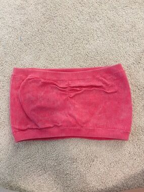 American Eagle Outfitters Pink Ribbed Strapless Tube Top